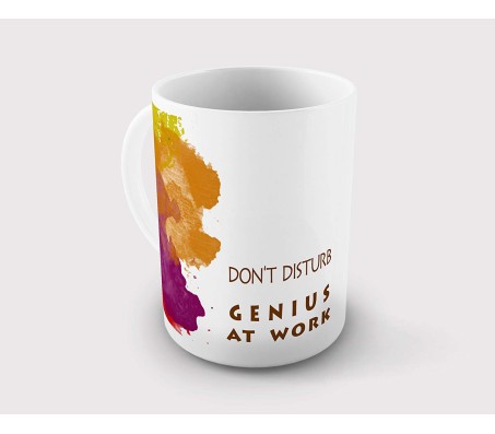 RV Mart Do Not Disturb Genius at Work Ceramic Mug, 350ml