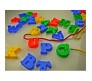 90 Pcs Approx Educational ABC Alphabet Toys with String English Learning Block Set