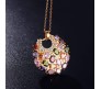 Swiss Zircon Rainbow Multicolor Exquisite 16k Gold Plated Pendant Necklace for women
