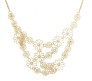 Multilayer Pendants Rhinestone Gold Hollow Flowers Necklace Jewelry Statement for Woman