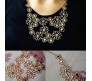 Multilayer Pendants Rhinestone Gold Hollow Flowers Necklace Jewelry Statement for Woman