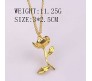 Rose Flower Plant Shape Gold Plated Beauty and Beast Pendant Necklace Valentine Gift for Woman and Girls