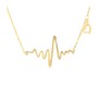 18K Heart Beat Charm ECG Heart Necklace with Chain for Women and Man