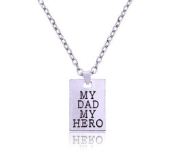 My Dad My Hero Pendant Necklace for Fathers Day Birthday Gift