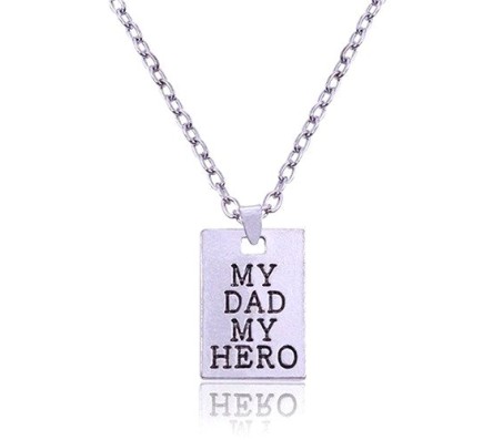 My Dad My Hero Pendant Necklace for Fathers Day Birthday Gift