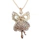 Dancing Angel With Wings Pendant Gold Plated Long Necklace for Woman and Girls