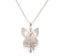 Dancing Angel With Wings Pendant Gold Plated Long Necklace for Woman and Girls