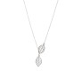 Silver Plated Double Leaf Dainty Leaves Pendant Necklace for Women & Girls