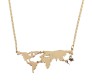 Charm World Map Travel Abstract Pendant Collar Metal Necklace Jewelry Gold Chain Approx 50 cm