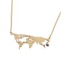 Charm World Map Travel Abstract Pendant Collar Metal Necklace Jewelry Gold Chain Approx 50 cm