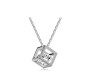 Solitaire Cube Crystal Stone Pendant Necklace for Women