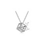 Solitaire Cube Crystal Stone Pendant Necklace for Women