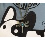 Blue Dragonfly Necklace Pendant with Chain for Girl