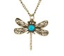 Blue Dragonfly Necklace Pendant with Chain for Girl