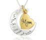 Silver Moon I Love You to The Moon and Back Zinc Alloy Pendant Chain Necklace for Mother. 45 cm Long Chain