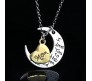Silver Moon I Love You to The Moon and Back Zinc Alloy Pendant Chain Necklace for Mother. 45 cm Long Chain