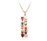 Sparkling Colors Flowerets MultiColor Swiss Cubic Zirconia 18K Rose Gold Plated Pendant Necklace for Women