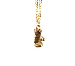 Stainless Steel Gold Creed Rocky Movie Rocky Balboa Boxing Glove Pendant Necklace Chain for Men and Women