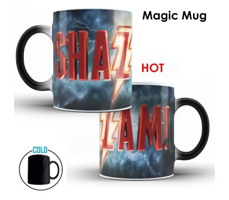 Shazam Blue Cloud Lighting Word Logo Superhero DC Comic Black Magic Ceramic Coffee/Tea Mug