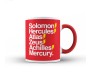 Dc Comic Shazam Superhero Design Red Solomon Hercules Quote White Ceramic Coffee/Tea Mug with Red Handle