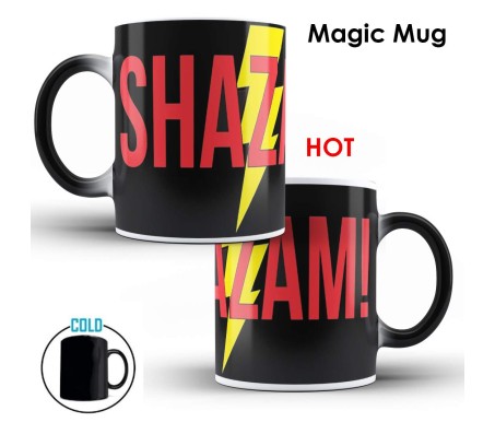 Shazam Dc Comic Superhero Logo an Word Type Black Magic Ceramic Coffee/Tea Mug