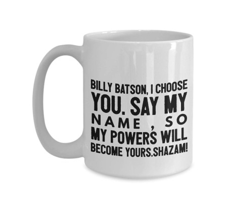 Shazam Epic Power Giving Quote The Born of a New Superhero DC Comic White Ceramic Coffee/Tea Mug