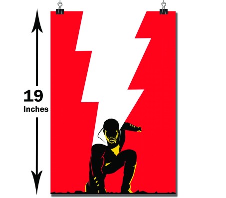 Shazam Minimal Logo with The Superhero in Action Poster Officially Licensed by Warner Bros