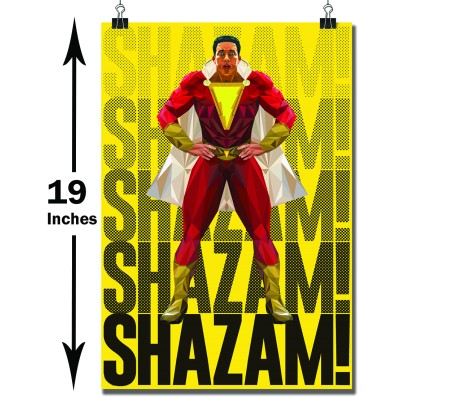 Shazam Art with Shazam Background Poster Officially Licensed by Warner Bros 