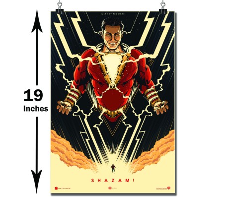 Shazam Converting from Billy Batson to Shazam Poster Officially Licensed by Warner Bros 