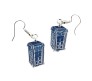 Blue Color Doctor Who TARDIS Silver and Enamel Dangle Earrings for Women/Girls