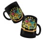Harry Potter Hogwarts Four Houses Black Ceramic Coffee/Tea Mug Licensed by Warner Bros Quantity 1