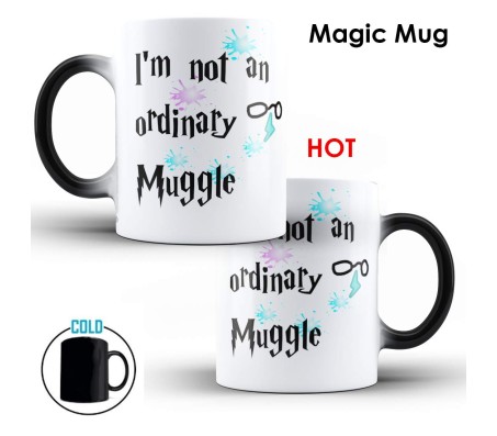 Harry Potter Magic Mug I Am Not an Ordinary Muggle Ceramic Coffee/Tea Mug Licensed by Warner Bros Quantity 1