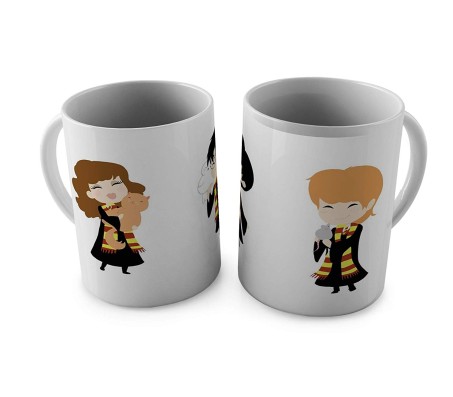 Harry Potter and His Friends Ron Weasley, Hermione, Animated Ceramic White Tea/Coffee Mug Qty 1