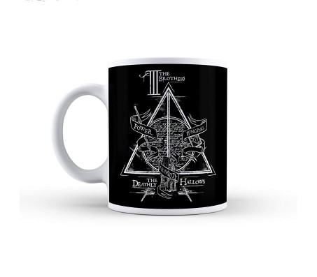 Harry Potter Deathly Hallows Power Longing Brothers Humility Ceramic White Tea/Coffee Mug Qty 1 Officially Licensed by Warner Bros