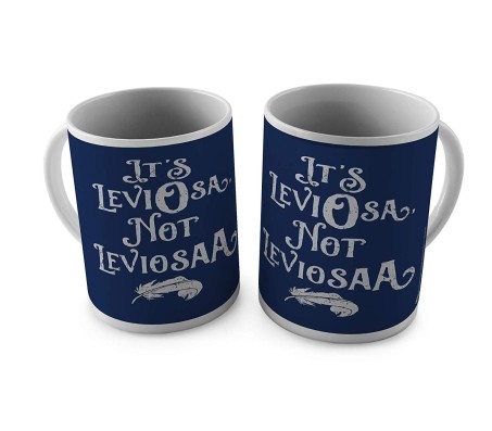 Harry Potter It's Leviosa Not Livosaa White Ceramic Coffee Mugs Licensed by WB