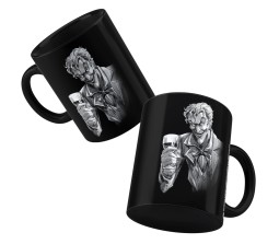 Happy GiftMart Joker with a Wine Glass Raising Toe Sketch Ceramic Matte Black Tea/Coffee Mug Qty 1