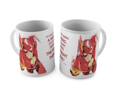 Flash Its Not Being A Hero Its Just That Doing The Right Thing Guidance Quote White and Red Ceramic Coffee Mug Quantity 1