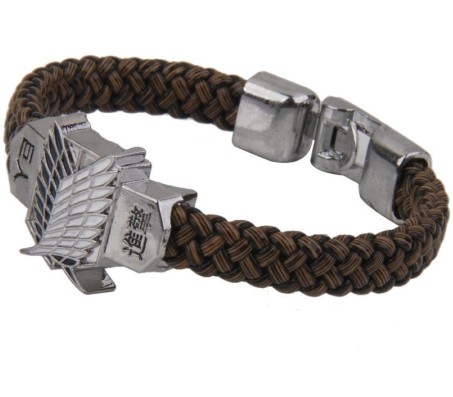 Attack on Titan Silver and Brown Shingeki No Kyojin Cosplay Bracelet