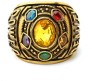 Thanos Avenger Infinity Gauntlet Brass Crystal Gold Plated Ring