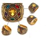 Thanos Avenger Infinity Gauntlet Brass Crystal Gold Plated Ring