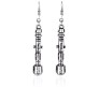 Doctor Who Sonic Screwdriver Antique Silver Earrings Alloy Drops & Danglers