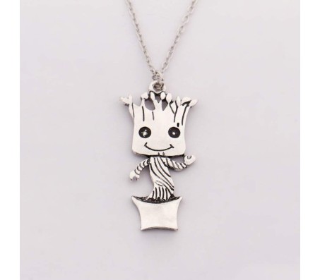 Guardians of The Galaxy Baby Groot Dancing Silver Pendant Necklace Silver Alloy Pendant