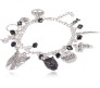 Black Panther Multiple Charm Alloy Silver Bracelet