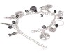 Black Panther Multiple Charm Alloy Silver Bracelet