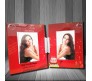 Happy Birthday Glass Photo Frame With Red Background Romantic Photo Frame