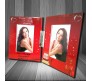 Happy Birthday Glass Photo Frame With Red Background Romantic Photo Frame