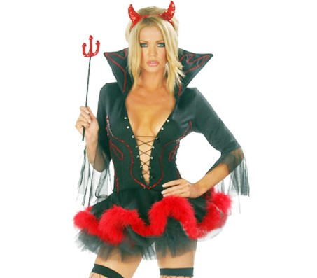 Red & Black Adult Devil Costume for Role Play