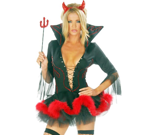 Red & Black Adult Devil Costume for Role Play.