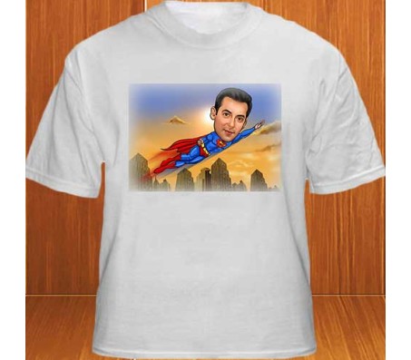 Personalized Superhero Flying Caricature on T Shirts