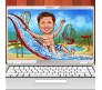 Customized Caricature in Water Park with Six Pack Abs on Digital Copy